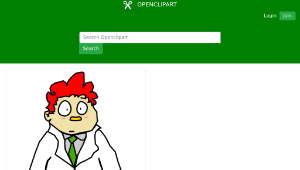 openclipart圖庫：Cartoon scientist guy