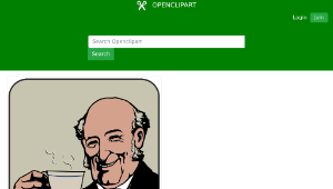 openclipart圖庫：Bald Man Drinks Coffee, coloured in