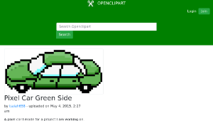 openclipart圖庫：Pixel Car Green Side-資源代表圖
