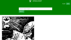 openclipart圖庫：Old Man Reads a Book縮圖