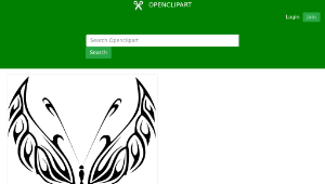 openclipart圖庫：Butterfly Line Art 9縮圖