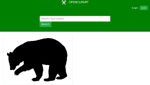 openclipart圖庫：Black Bear Silhouette縮圖