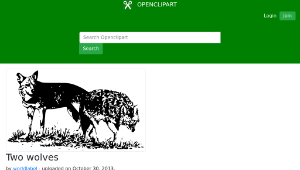 openclipart圖庫：Two wolves縮圖