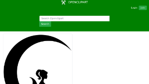 openclipart圖庫：Fairy Relaxing On The Crescent Moon縮圖