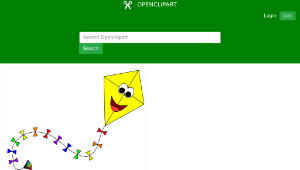 openclipart圖庫：Yellow kite with face 2縮圖