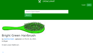 openclipart圖庫：Bright Green Hairbrush-資源代表圖