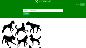openclipart圖庫：Nine Dogs Silhouettes縮圖
