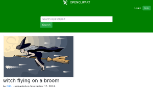 openclipart圖庫：witch flying on a broom-資源代表圖