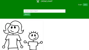 openclipart圖庫：Mother And Son Stick Figures-資源代表圖