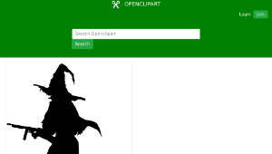 openclipart圖庫：Witch With Machine Gun Silhouette縮圖