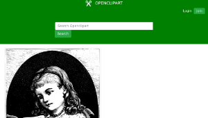 openclipart圖庫：Girl reading a book縮圖