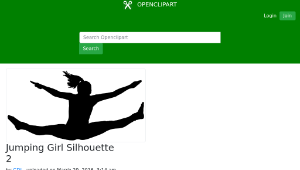 openclipart圖庫：Jumping Girl Silhouette 2-資源代表圖