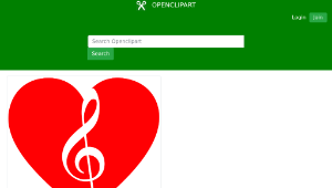 openclipart圖庫：Musical Heart 2