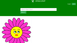 openclipart圖庫：Purple Flower with smile縮圖