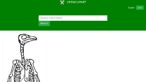 openclipart圖庫：Bird Skeleton Standing縮圖