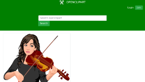 openclipart圖庫：Female Violinist Portrait