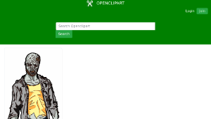 openclipart圖庫：Male Zombie with Exposed Brain-資源代表圖