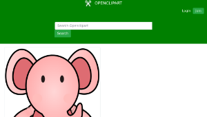 openclipart圖庫：Pink elephant