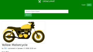 openclipart圖庫：Yellow Motorcycle-資源代表圖