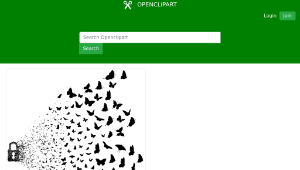 openclipart圖庫：Lock dissolving into butterflies縮圖