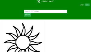 openclipart圖庫：Sun outline with 12 beams-資源代表圖