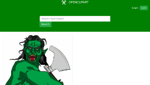 openclipart圖庫：Fantasy Orc Swinging Axe-資源代表圖