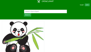 openclipart圖庫：Cartoon Panda And Bamboo-資源代表圖