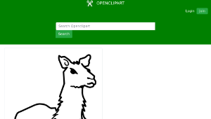 openclipart圖庫：llama lineart