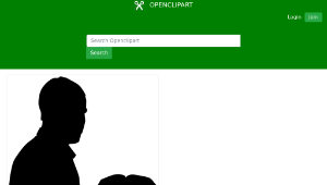 openclipart圖庫：Man With Bible In Hand Silhouette縮圖
