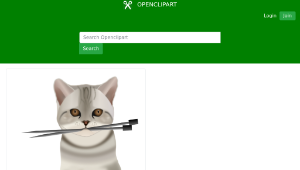 openclipart圖庫：Cat with Knitting Needles縮圖