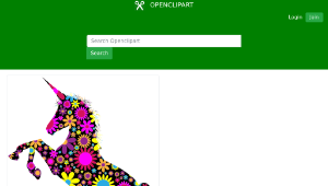 openclipart圖庫：Floral Unicorn Silhouette縮圖