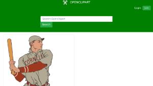 openclipart圖庫：Vintage Baseball Player縮圖