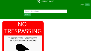 openclipart圖庫：No Trespassing Sign (with camera warning)縮圖