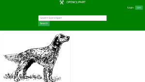 openclipart圖庫：English setter bw縮圖