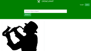 openclipart圖庫：Saxophone Player Silhouette