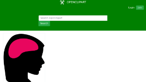 openclipart圖庫：Female silhouette with brain