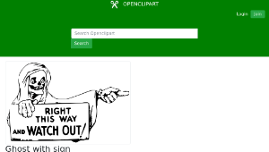 openclipart圖庫：Ghost with sign