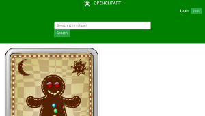 openclipart圖庫：xmas card, lebkuchenmann縮圖