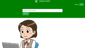 openclipart圖庫：Female Computer User (#1)-資源代表圖
