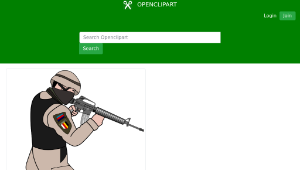 openclipart圖庫：Soldier in action