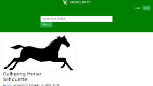 openclipart圖庫：Galloping Horse Silhouette縮圖