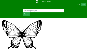 openclipart圖庫：Butterfly Silhouette 11縮圖