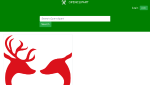 openclipart圖庫：Deer Couple Heart Silhouette縮圖