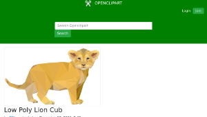 openclipart圖庫：Low Poly Lion Cub縮圖