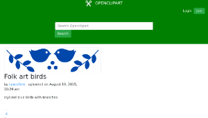 openclipart圖庫：Folk art birds縮圖
