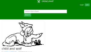 openclipart圖庫：child and wolf縮圖