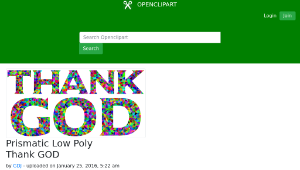 openclipart圖庫：Prismatic Low Poly Thank GOD-資源代表圖