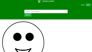 openclipart圖庫：Happy smiley emoji face black and white