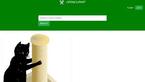 openclipart圖庫：Cat and Scratching Post縮圖