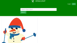openclipart圖庫：Skiing Snow Man縮圖